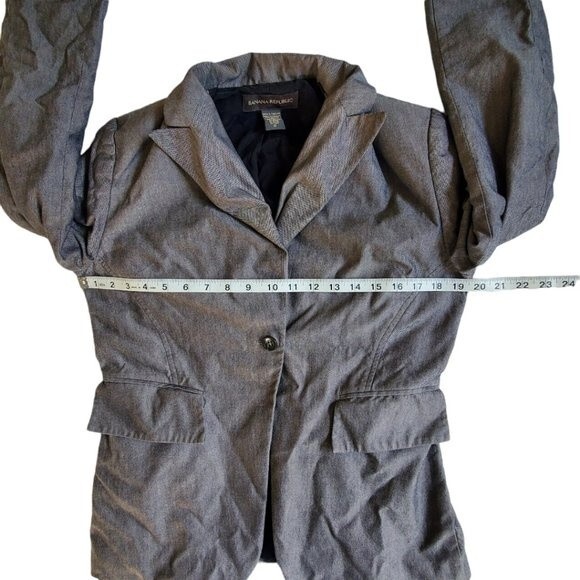Banana Republic Gray 1 Button Blazer Jacket Size 10 - Picture 8 of 13